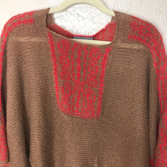 Wooden Ships Brown Embroidered Wool Knit Sweater - Picture 2 of 8